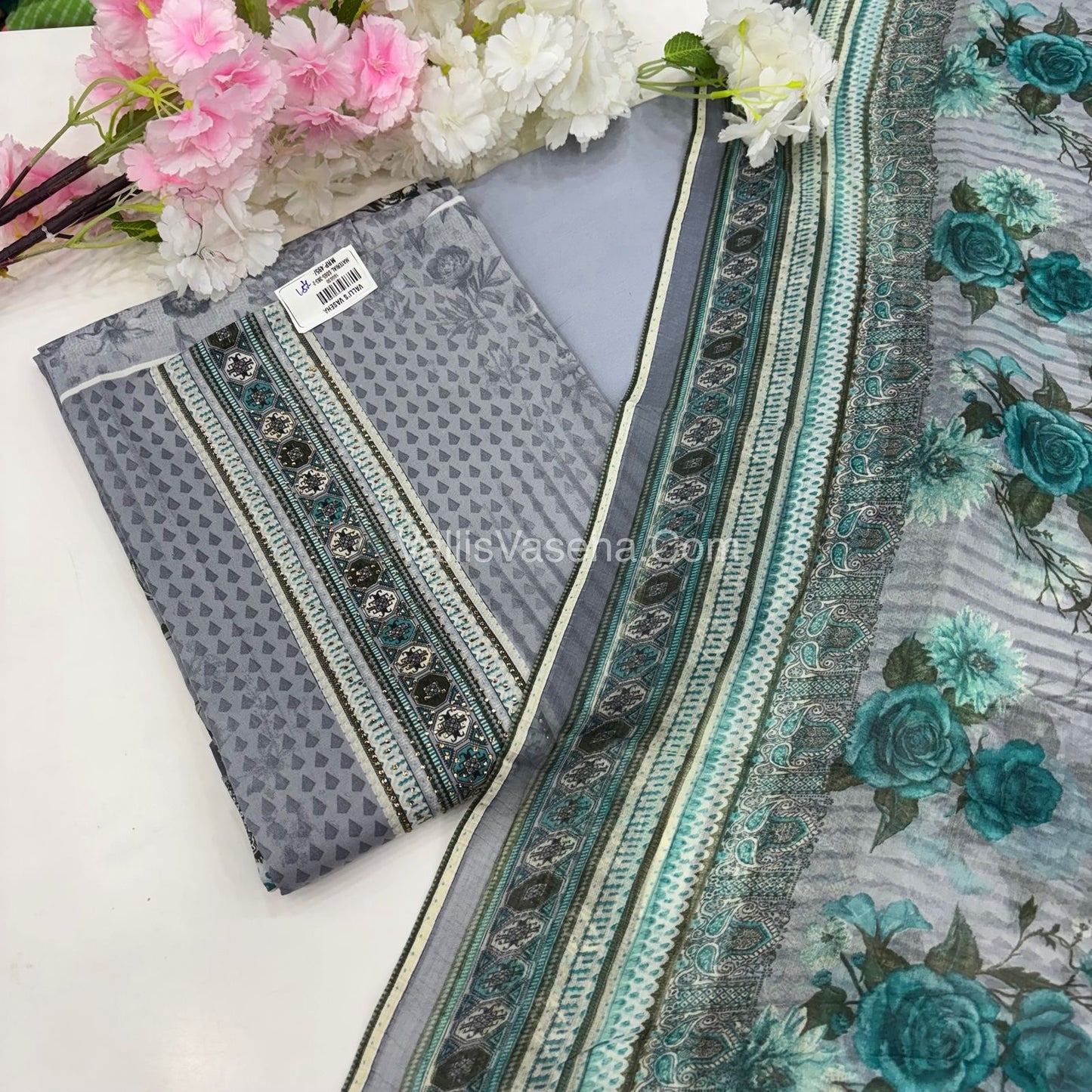15%less - Offer Unstitched Material - Mixed Cotton Material - VVDUM002