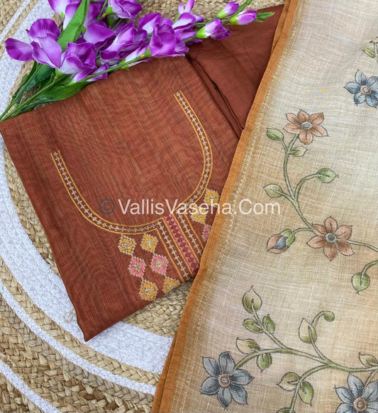 Tissue Linen Salwar Material  | VVUSM009