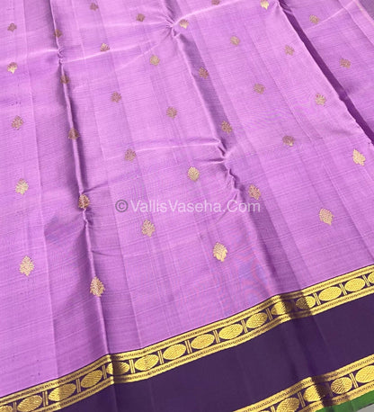 Pure Kanchipuram Silk Saree - Lavender & Dark Purple Combo - VVPS011