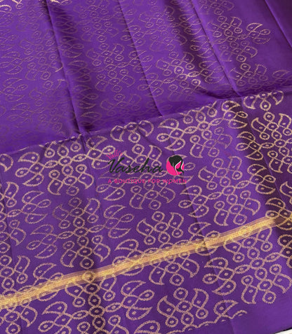 Half Mix - Pure Soft Silk Saree - Kolam Design - VVPSS158