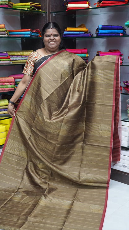 Semi Chappa Silk with Double Leaf Print - VVSC002