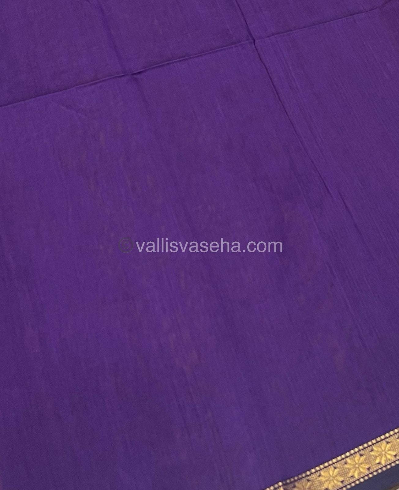 Pure Maheshwari Silk Cotton Saree - Mustard & Purple Color - VVMSC002