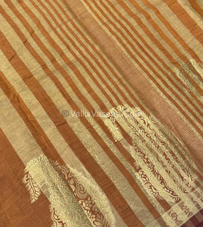 Semi Tussar Silk - Big Mango - Dark Mustard ( Honey) Shade - VVSTS002