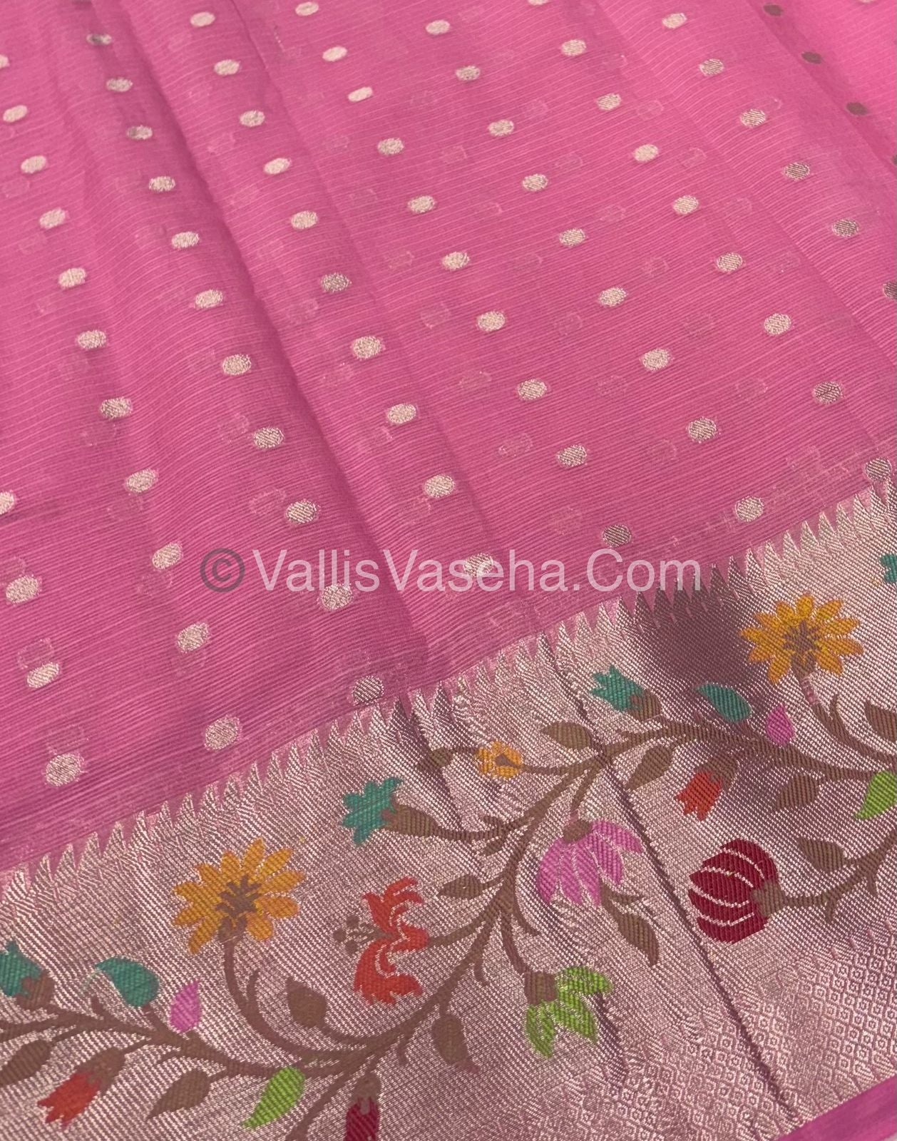 Kota Saree - Paithani Border - Pink with Pink - VVKPS001