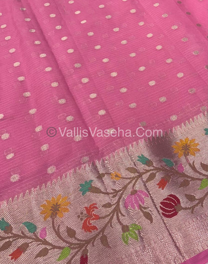 Kota Saree - Paithani Border - Pink with Pink - VVKPS001