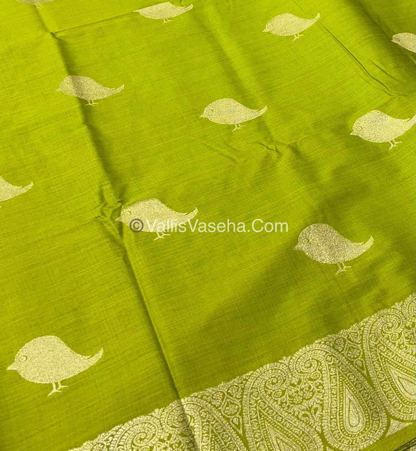Banarasi - Heritage Silk - Semi Kathan Silk - Mehndi Green Shade - VVBHS005