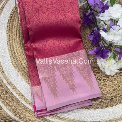 Kanchi Semi Silk  - Pink with Pink - VVKSS003