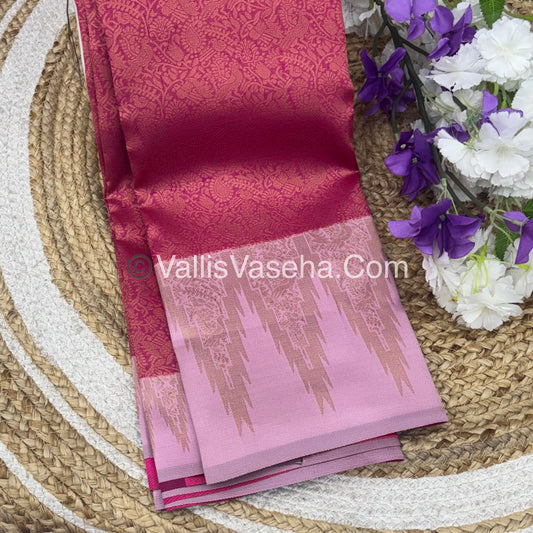 Kanchi Semi Silk  - Pink with Pink - VVKSS003