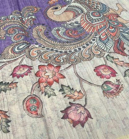 Semi Chanderi Saree - Digital Printed - VVSCD001