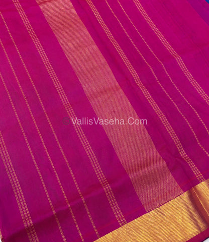 Pure Silk Cotton Sarees - Double Tone Blue With Pink - VVPSC003