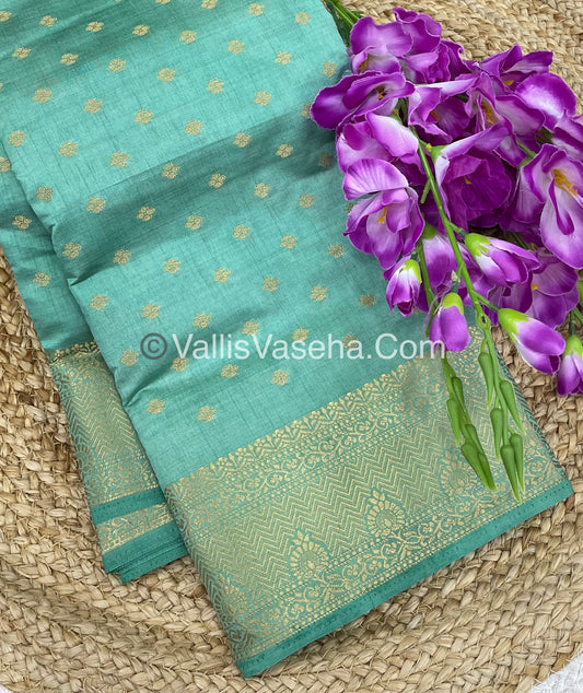 Semi Tussar Silk  - Pastal Green Shade  - VVSTS015