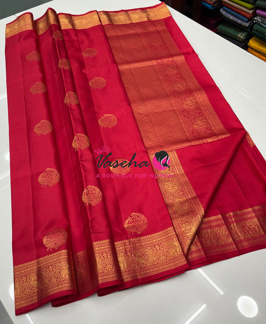 Pure Soft Silk Saree  - Red Shade - VVPSS109