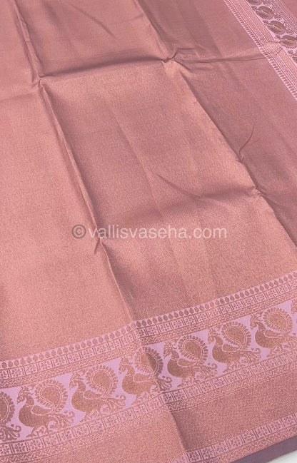 Semi Silk Saree - Kanchi Semi Silk Style - Peacock Border - VVSSS006