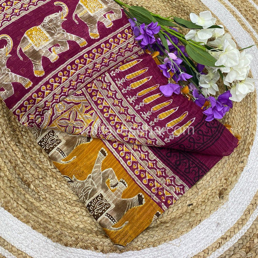 Jute Mixed Cotton Saree | VVJCS001