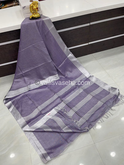 Tissue Linen Saree - Lavendar  Shade - VVTLS001