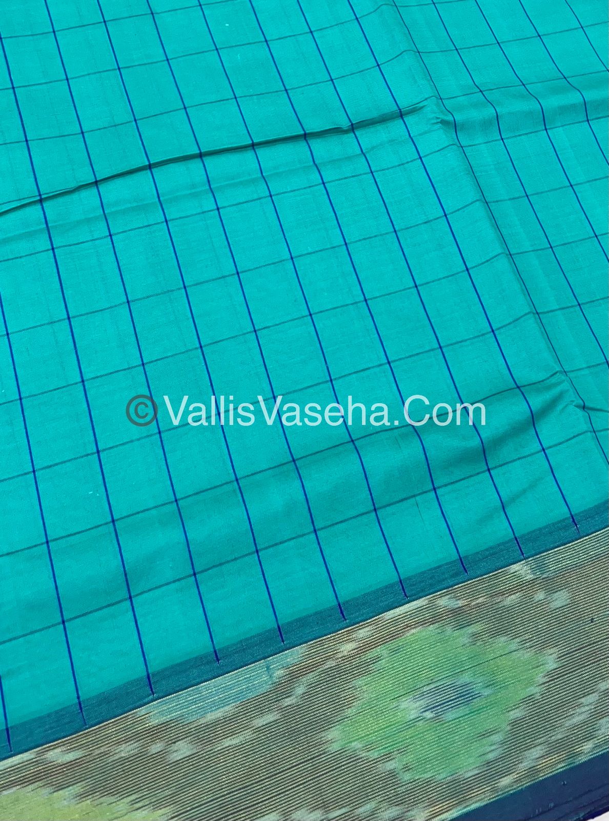 Semi Silk Cotton Saree -  Blue & Blue  - VVSSC001