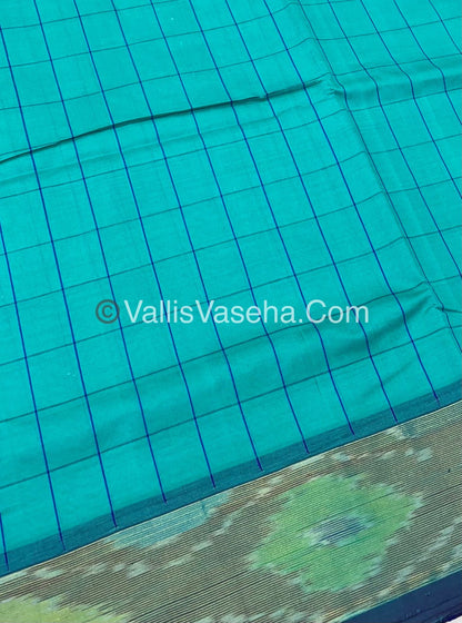 Semi Silk Cotton Saree -  Blue & Blue  - VVSSC001