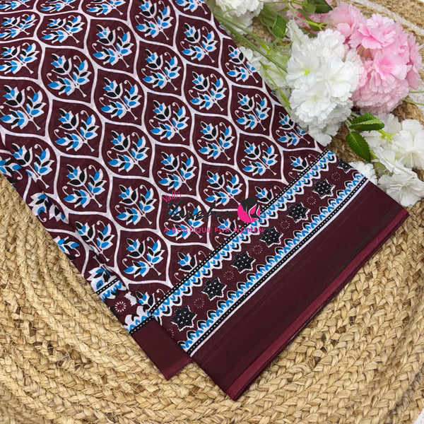 Pure Soft Mul Mul Cotton Sarees - Hand Block Prints - VVMMC011
