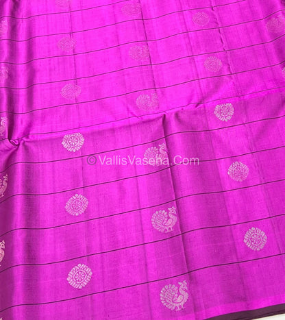 Pure Soft Silk Saree - Pink & Wine Purple Shade - VVPSS055
