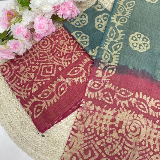 Unstitched Salwar Material- Baswada Batick Printed Silk - VVUSM005