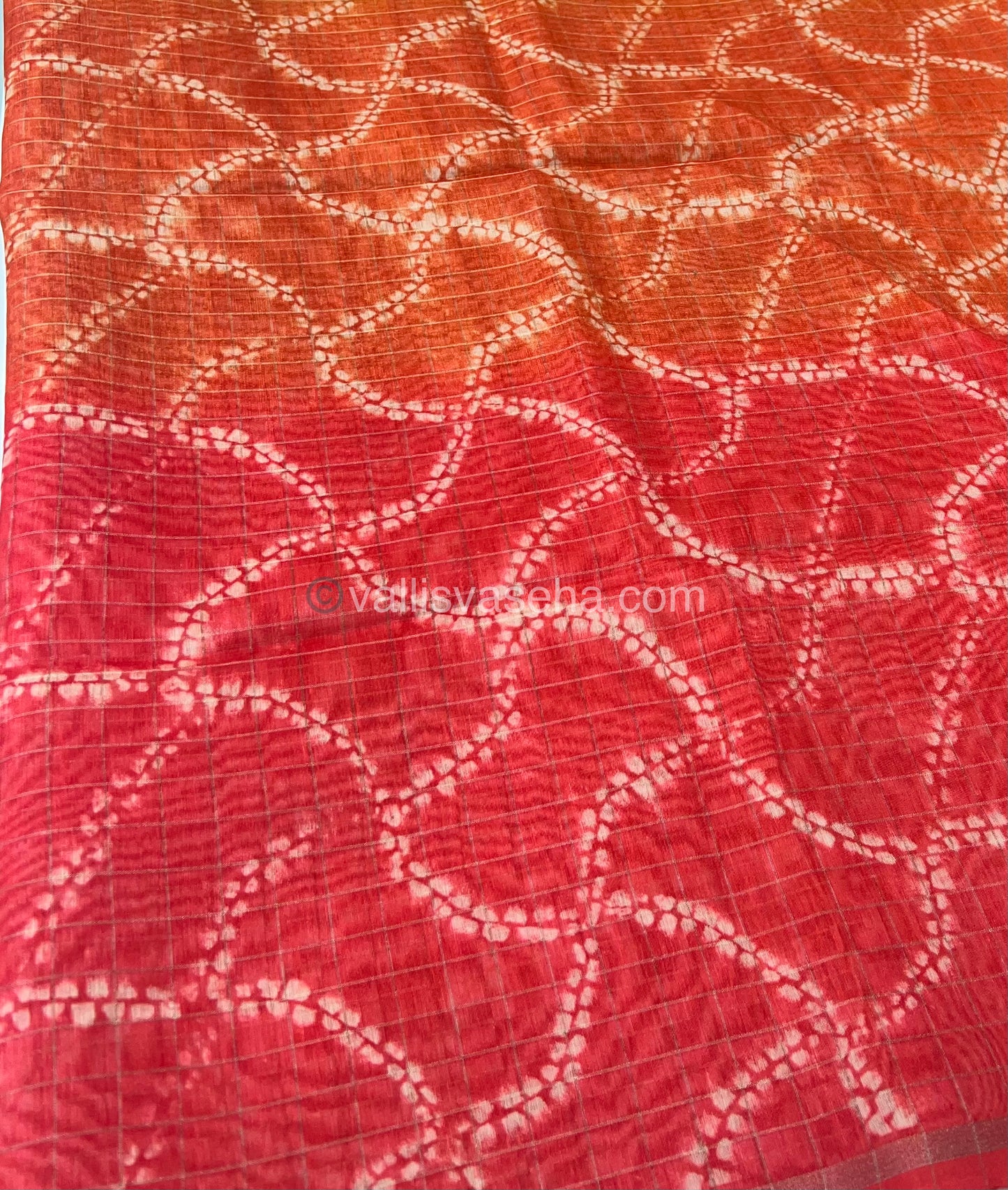 Semi Chanderi Saree - Fusion Of Bandhini & Madhubani- VVSCS002