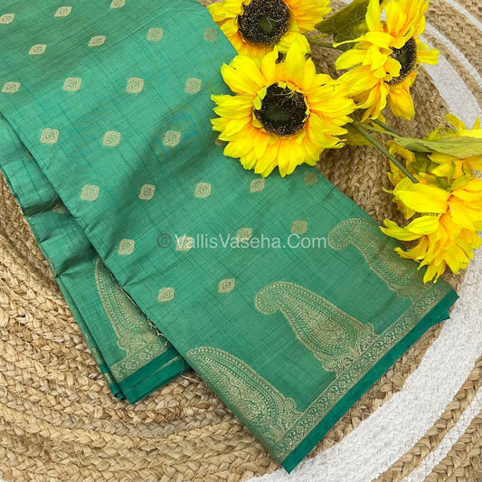 Semi Tussar Silk Saree - Sea Green shade - VVSTS010