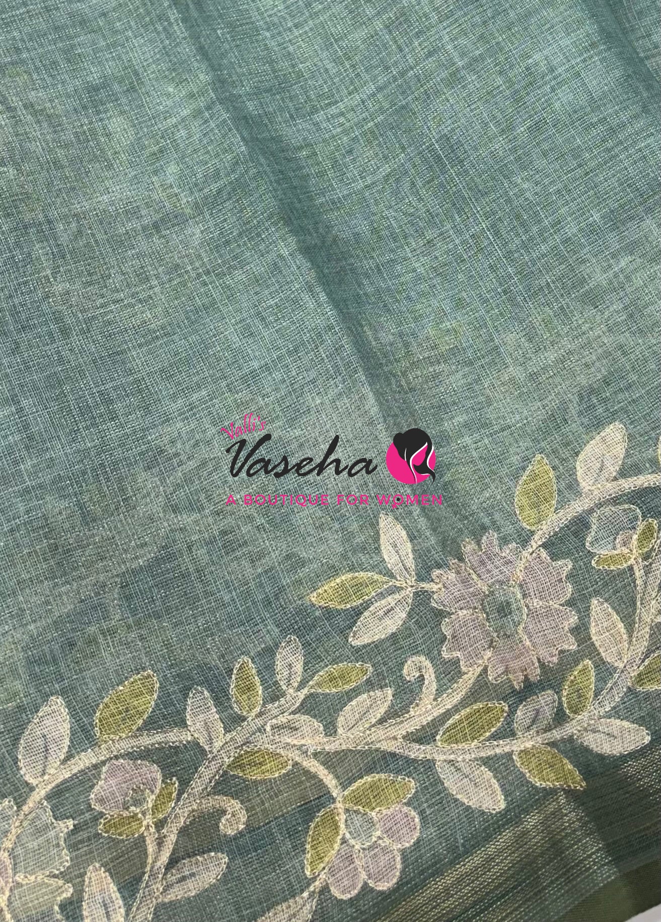 Linen Tissue Saree - Blue Shade - VVLTS002