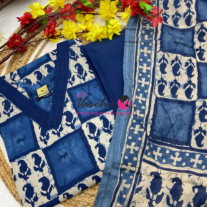 Ready Made | Anarkali Set  |Salwar, Kameez & Duppatta(3pc)|Cotton |VVRMS041