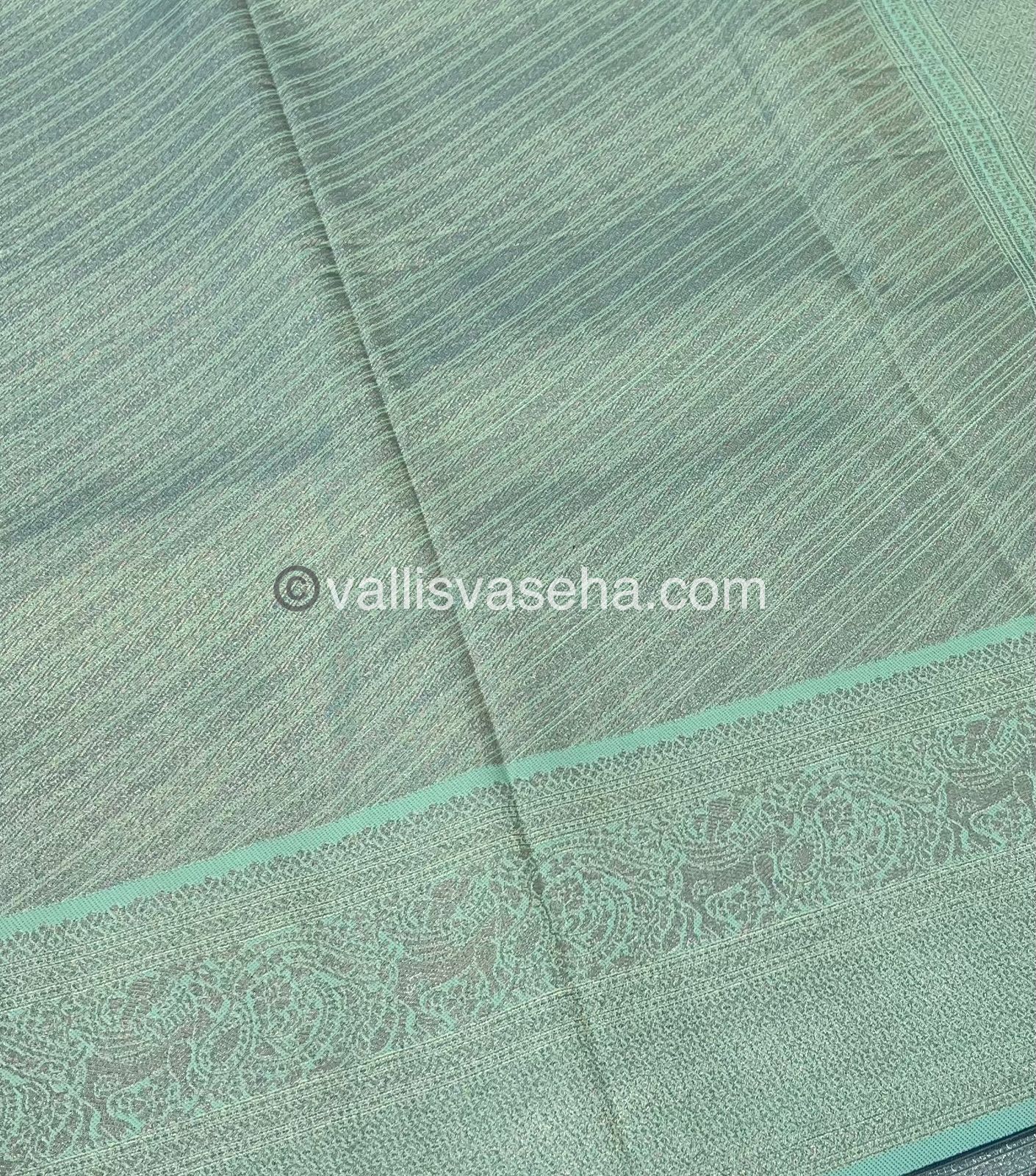 Semi Kanchi Silk -  Violetish Purple & Bluish Green Shade  - VVSKS004