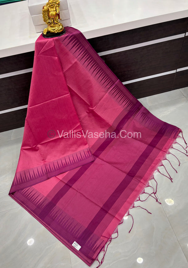 Semi Raw Silk - Pink With Purple Shade - VVRS007