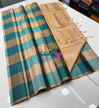 Half Mix - Pure Soft Silk Saree - Pazhum Pazhamum Checks - VVPSS103