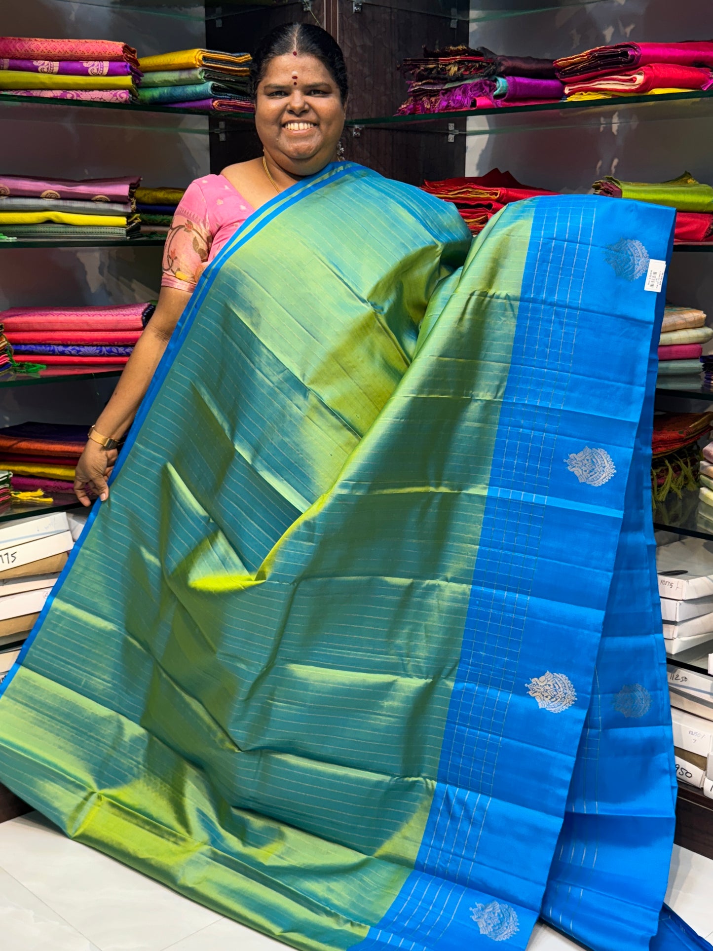 Pure Soft Silk Saree - Double Peacock Butta Border - VVPSS023