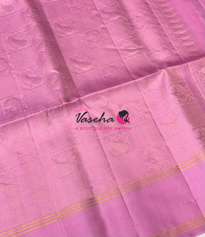 Pure Soft Silk Saree  - Purple & Light Pink Combo - VVPSS134