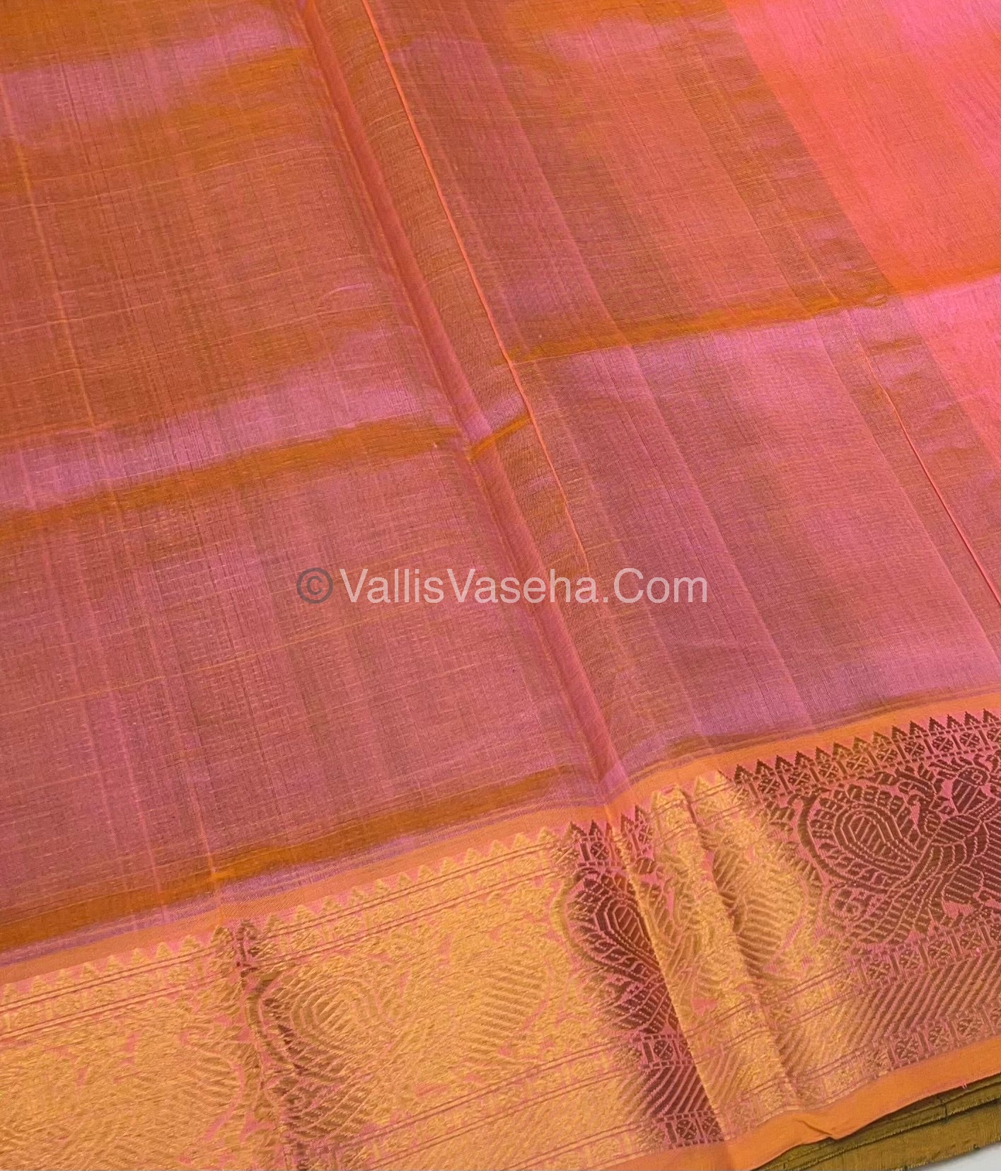 Pure Silk Cotton Saree - Vairavoosi checks - Mayil & Chakkaram - VVMCV002