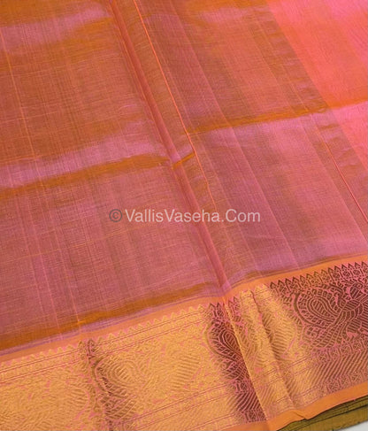 Pure Silk Cotton Saree - Vairavoosi checks - Mayil & Chakkaram - VVMCV002