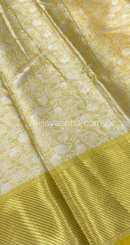 Semi Bridal Tissue Sarees - Golden Yellow Shade - VVSBT001