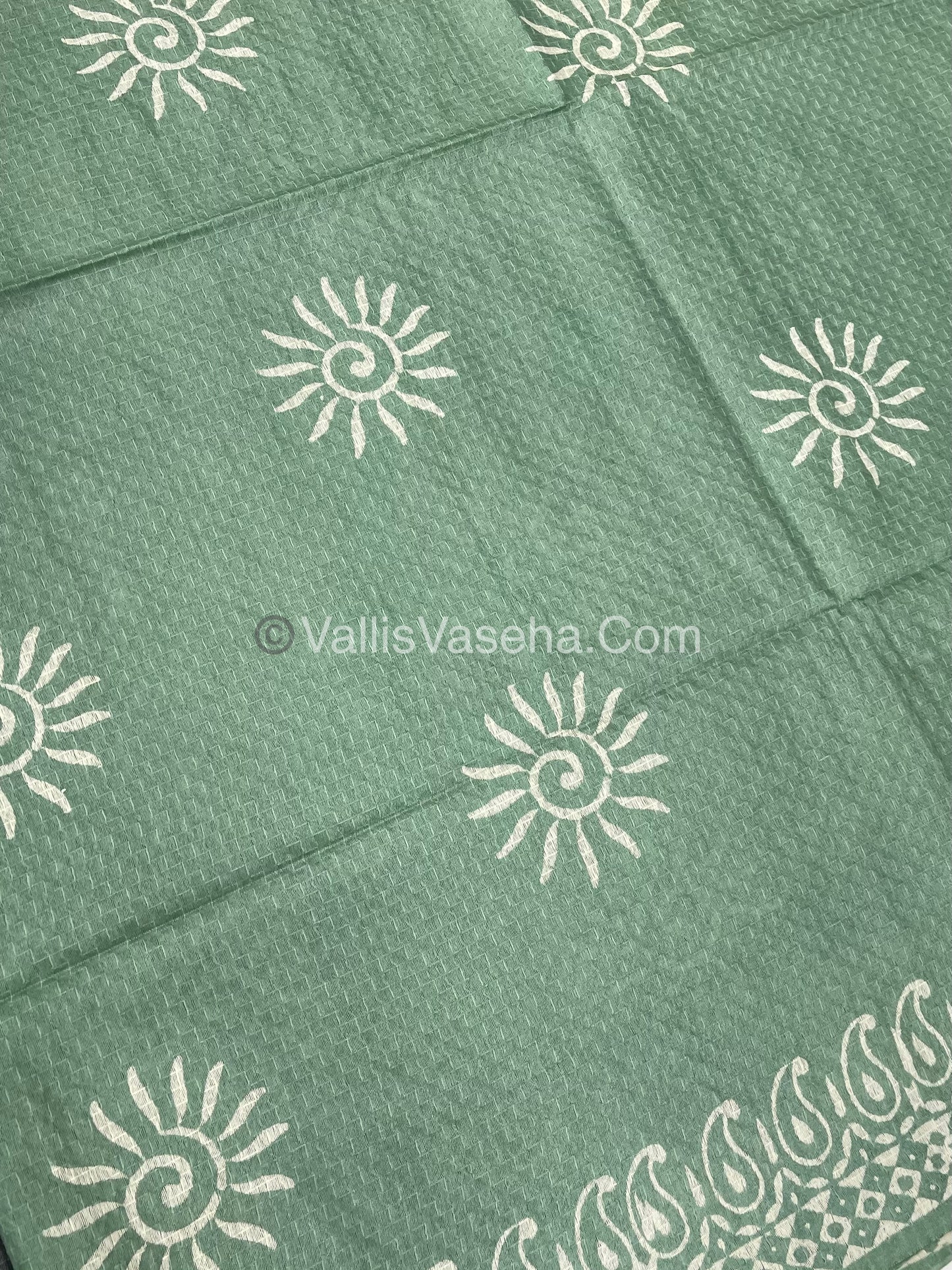 Bhagalpuri Silk | Light Green with Grey Shade |VVBS009