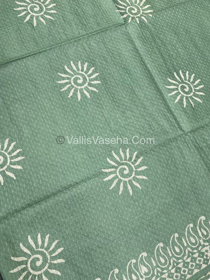 Bhagalpuri Silk | Light Green with Grey Shade |VVBS009