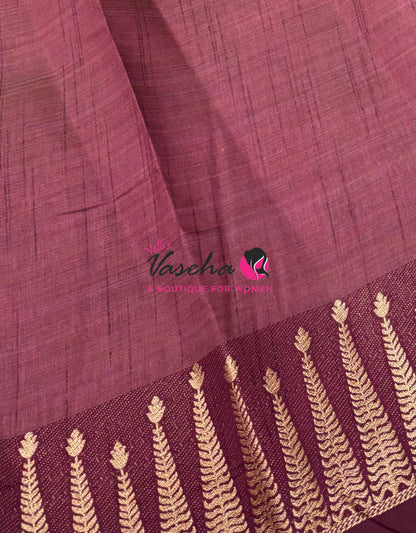 Semi Tussar Silk Saree | Wine Shade |VVSTS050