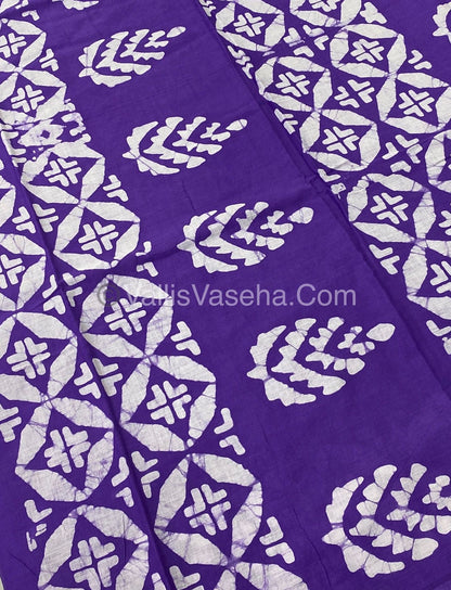 Pure Soft Mul Mul Cotton Sarees - Hand Block Prints - VVMMC003