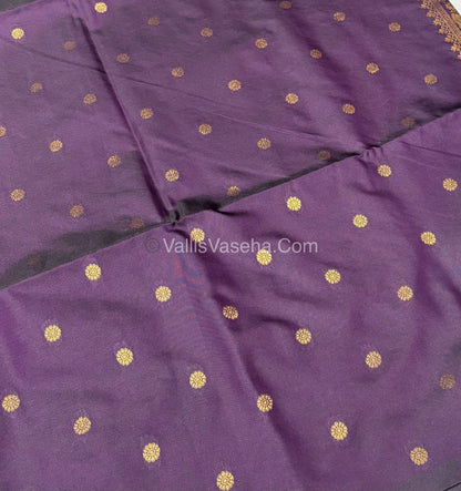 Semi Soft Silk - Kolam Design - Dark Purple / Navapala Shade -VVSSS029