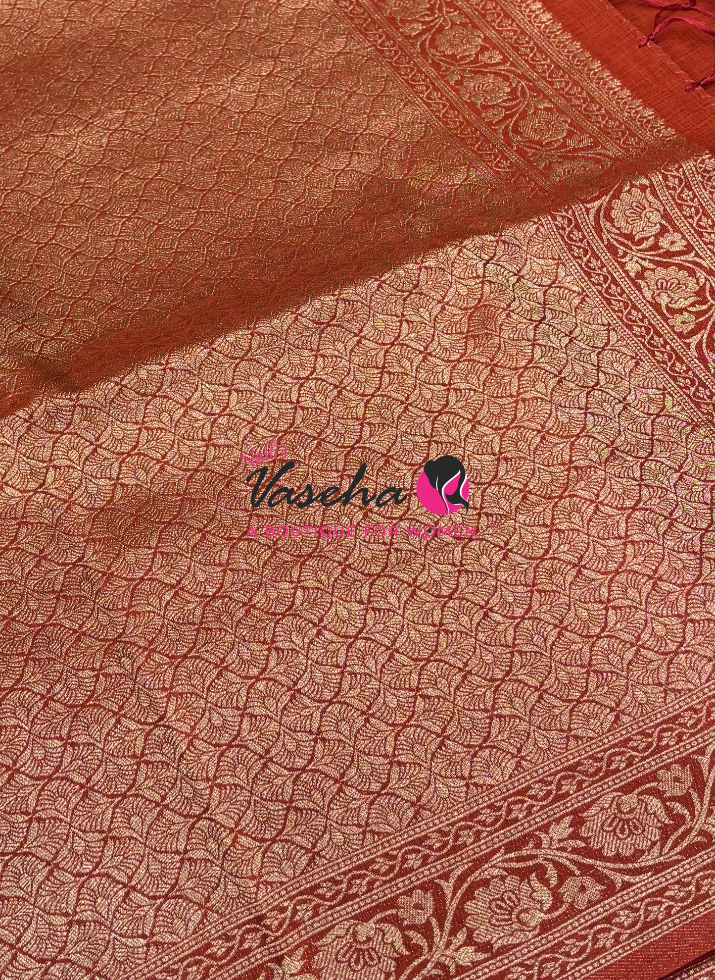 Banarasi - Heritage Silk - Semi Kathan Silk - Rust Orange Shade - VVBHS011
