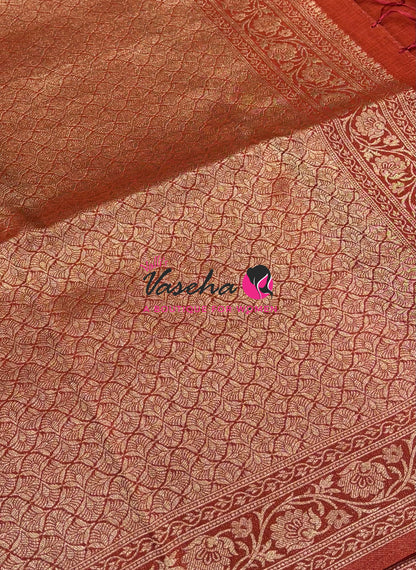 Banarasi - Heritage Silk - Semi Kathan Silk - Rust Orange Shade - VVBHS011