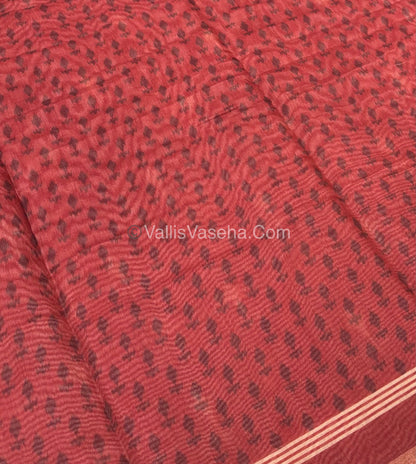 Semi Chanderi Saree - Peach Shade - VVSCS007