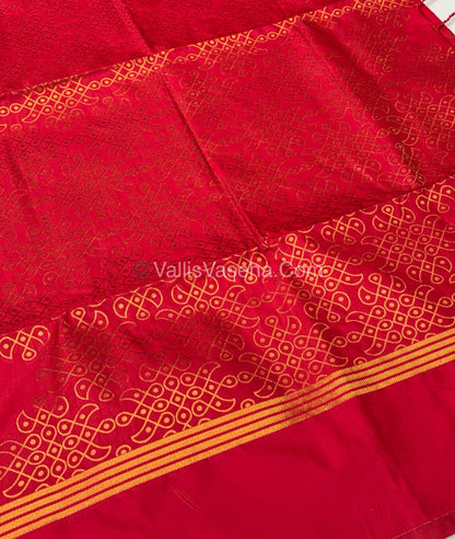 Semi Soft Silk - Kolam Design - Red Shade -VVSSS029