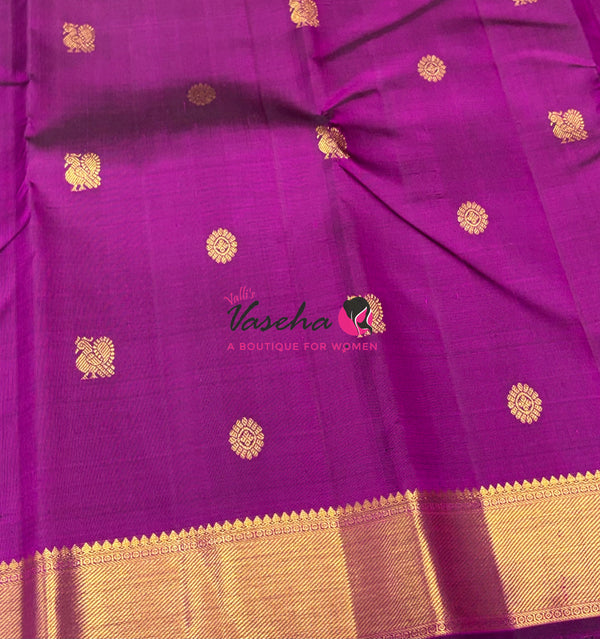 Pure Kanchipuram Silk Saree - Purple Shade - VVPS068