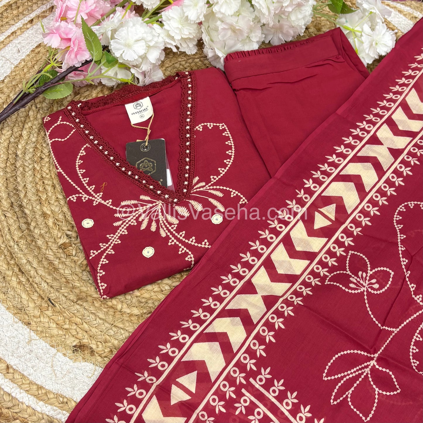 Readymade 3pc Set - Printed Cotton - VVRMS002