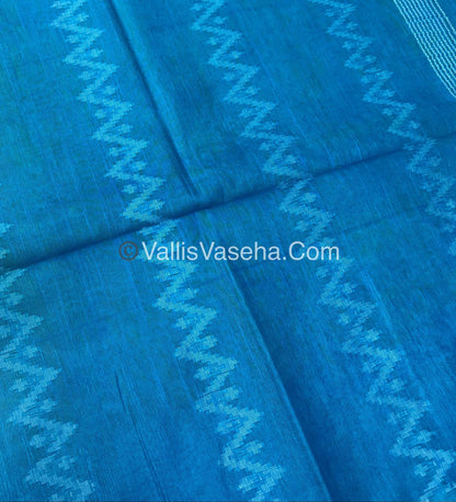 Bhagalpuri Silk - Green With Blue- VVBS005