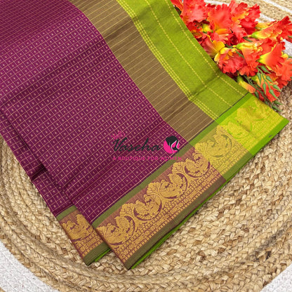 Semi Silk Cotton Saree | Lakshadeepam  |VVSSC009