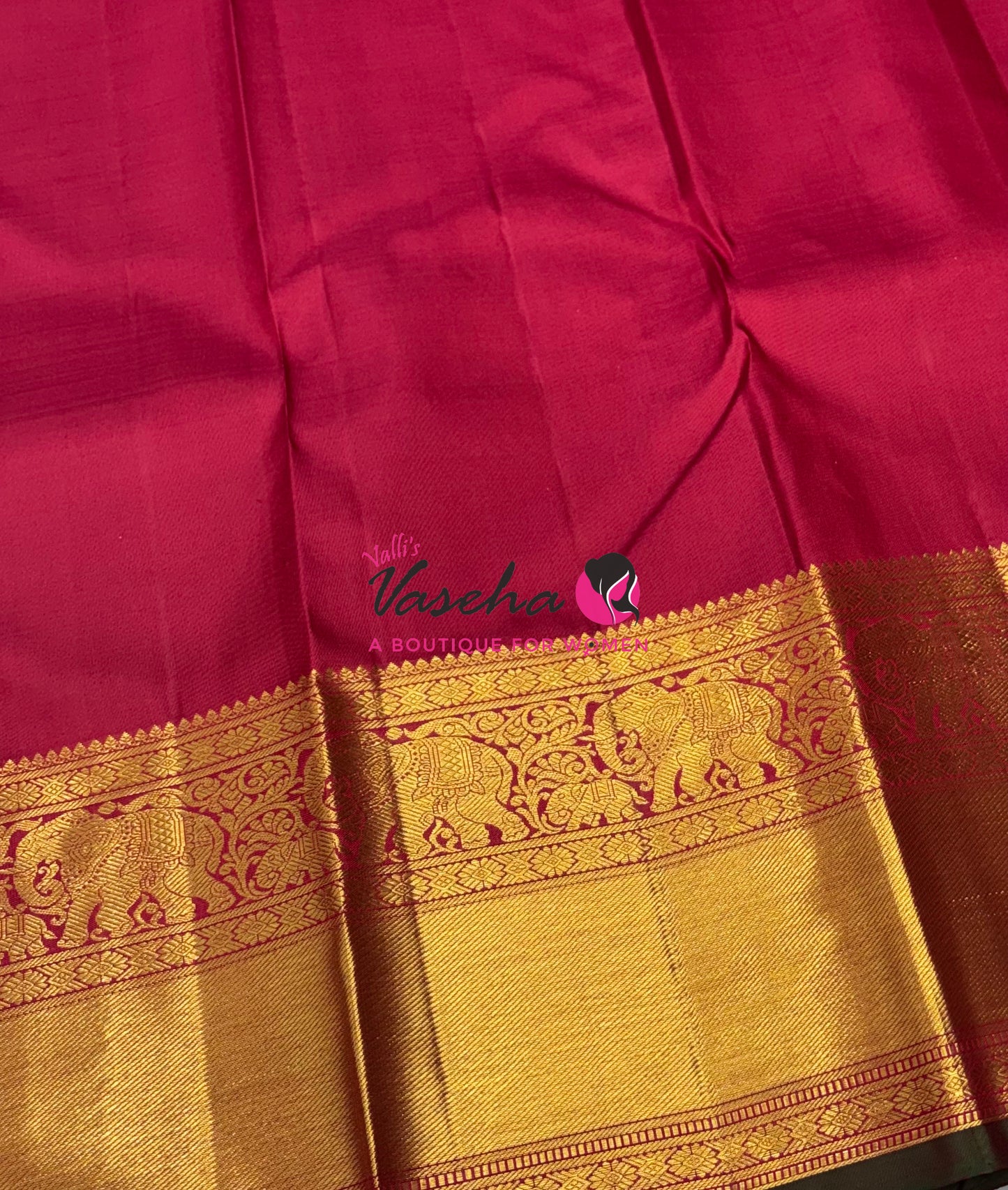 Pure Kanchipuram Silk Saree - Maroon Shade  - VVPS067